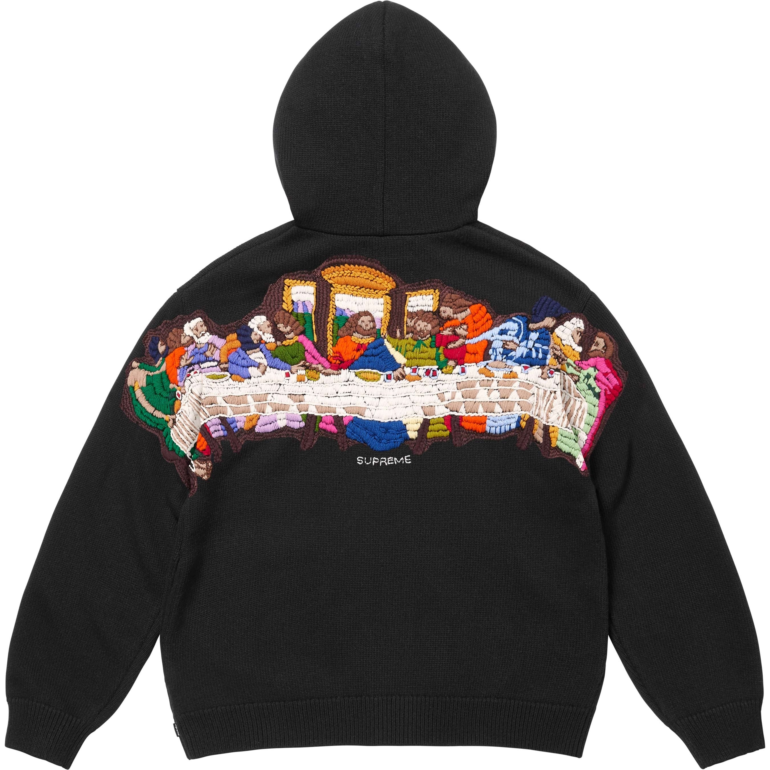 Last Supper Embroidered Zip Up Hooded Sweater view 3
